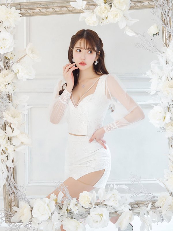 画像12: 【送料無料！】刺繍レースセットアップドレス/キャバドレス【XS-XLサイズ/1カラー】[OF03] 【YN】dzw (12)