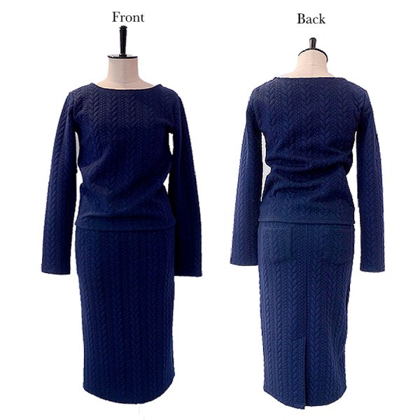 画像7: SALE！【ルームウェア：セットアップ】SALEヘリンボーンキルティングセットアップ（ロングスカート）・3サイズ[HC02] (7)