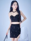 シャンデリアビジューセットアップ ビジューラインセットアップキャミドレス/キャバドレス【XS-M
