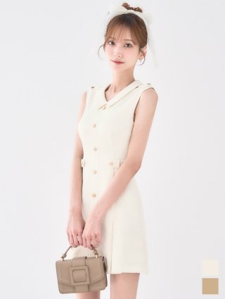 jewels キャバドレス　Sサイズ 新色登場！パフスリーブジップアップタイトミニドレス/キャバ