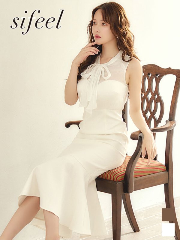 画像1: リボンマーメイドワンピースドレス/キャバドレス【S-Lサイズ/2カラー】[OF03]【YN】dzcLD (1)