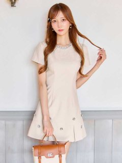 ビジューフレアーミニドレス