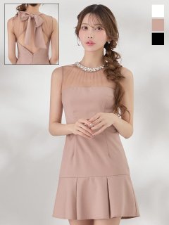 バックリボンシアーミニドレス/キャバドレス