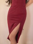 ワインレッド　モデル：ゆりお　身長：165cm　着用サイズ：Sサイズ