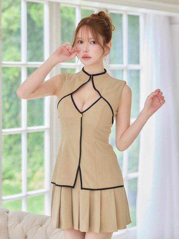 ベージュ　モデル：ゆめ　身長：160cm　着用サイズ：Sサイズ