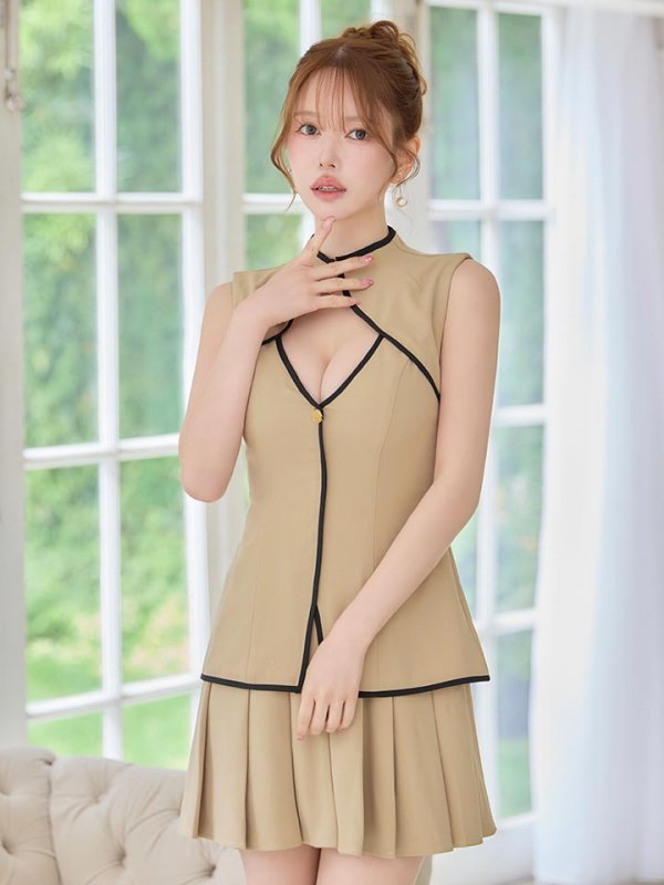 ベージュ　モデル：ゆめ　身長：160cm　着用サイズ：Sサイズ
