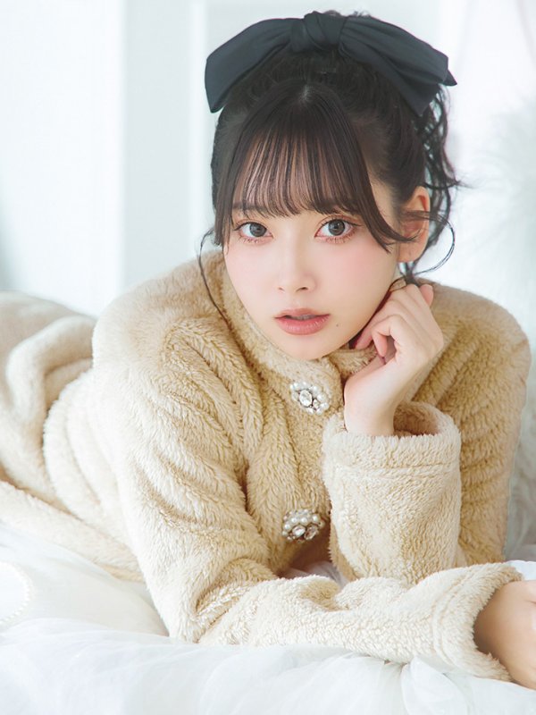 画像11: 【SALE】【ルームウェア】もこもこ/ パールボタン/ ハイネック/ 長袖/ ポケット付き/ パンツ/ セットアップ/ ルームウエア[HC02] (11)