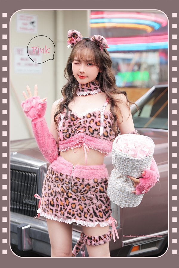 画像6: 【即日発送】ふわもこレオパード【マリームーン】【ハロウィンコスプレ8点セット】【フリーサイズ/3カラー】[OF04] (6)