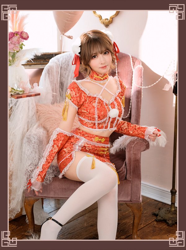 画像5: 【即日発送】ロマンスジッパーチャイナ【マリームーン】【ハロウィンコスプレ6点セット】【フリーサイズ/2カラー】[OF04] (5)