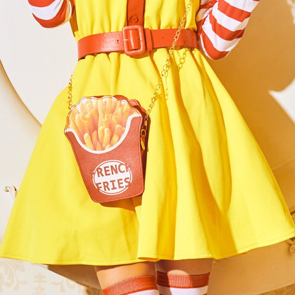 画像6: 【SALE!!】【即日発送】ハンバーガーショップガール/ウェイトレスコスプレ/フレアスカート/ロングスリーブ/Aライン【ハロウィン3点セット】【S-XLサイズ/1カラー】(B017SB/STEE07R)[HC02] (6)