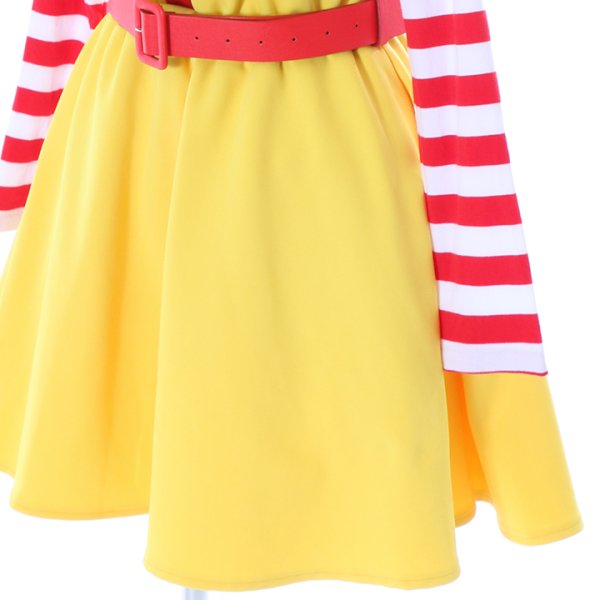 画像10: 【SALE!!】【即日発送】ハンバーガーショップガール/ウェイトレスコスプレ/フレアスカート/ロングスリーブ/Aライン【ハロウィン3点セット】【S-XLサイズ/1カラー】(B017SB/STEE07R)[HC03] (10)