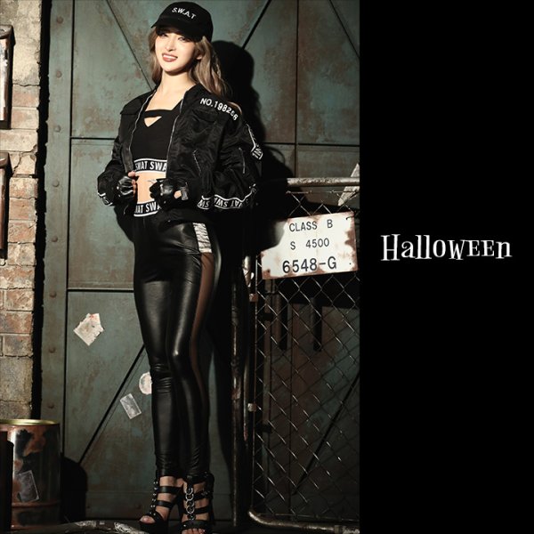 画像3: 【SALE!!】【即日発送】【ハロウィン5点セット】MA-1付きSWATコスプレ【S-Lサイズ/1カラー】（HC206SB_B / SDELIGHT-658）[OF01] (3)