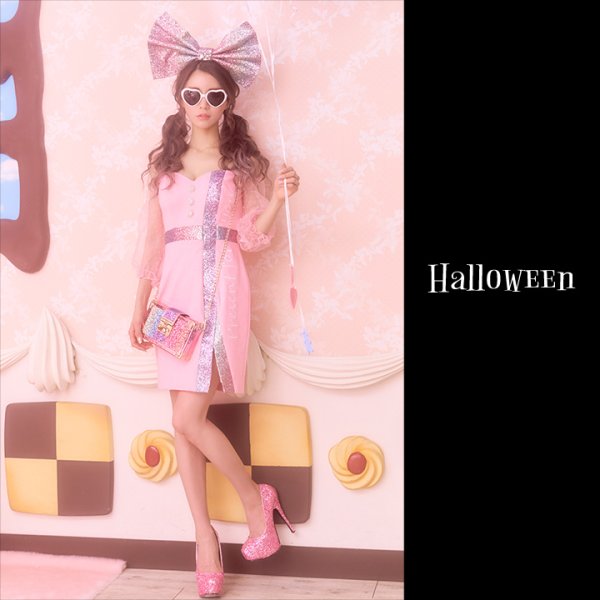 画像2: 【SALE!!】【即日発送】BIGリボンドールコスプレセット【ハロウィン2点セット】【S?Lサイズ/1カラー】[HC02] (2)