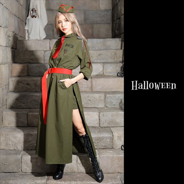 画像2: 【SALE!!】【即日発送】ミリタリーコスプレセット【ハロウィン5点セット】【S-Mサイズ/1カラー】(HC206_SV)[HC03] (2)