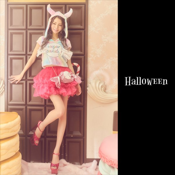 画像2: 【SALE!!】【即日発送】キャンディモンスターコスプレセット【ハロウィン2点セット】【S?Mサイズ/3カラー】 [HC02] (2)