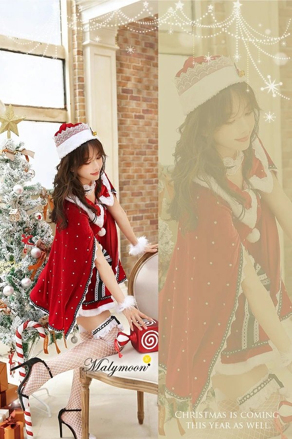 画像7: 【即日発送】【クリスマスコスプレ7点セット】【Malymoon/マリームーン】マントサンタクロース【フリーサイズ/1カラー】[YMT] (7)