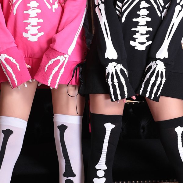 画像7: 【SALE!!】【即日発送】スカルプリントパーカーコスプレ【ハロウィン】【S-XLサイズ/2カラー】(7108sockSB B-W) [HC03] (7)