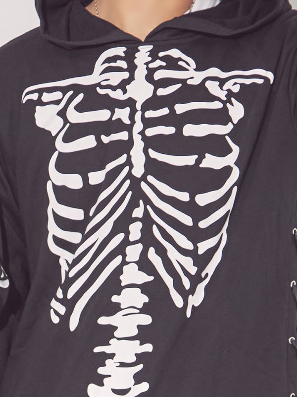 画像9: 【SALE!!】【即日発送】スカルプリントパーカーコスプレ【sugar nineハロウィンコスプレ】【S-Mサイズ/2カラー】【HC02】 (9)