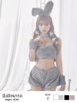 画像1: もこもこバニーコスプレ/アニマルコスプレセット【sugar nineハロウィンコスプレ6点セット】【FREEサイズ/4カラー】[YMT] (1)