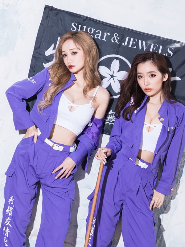 画像4: 【即日発送】即日発送! 短ラン/特攻服コスプレセット【sugar nineハロウィン3点セット】【S-XLサイズ/2カラー】(7137SB)【HC03】 (4)