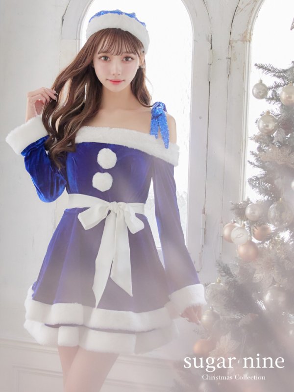 画像18: 【一部予約 / 11月中旬発送予定】【sugar nine サンタコス 4点セット】【XS-XLサイズ/8カラー】グリッターリボン2段フレアサンタコスプレ[YMT] (18)