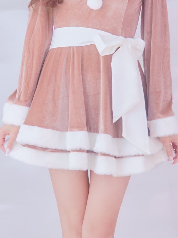 画像19: 【一部予約 / 11月中旬発送予定】【サンタコス 4点セット】【XS-XLサイズ/8カラー】グリッターリボン2段フレアサンタコスプレ[YMT] (19)