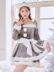 画像5: 【一部予約 / 11月中旬発送予定】【送料無料！】【サンタ】グリッターリボン2段フレアサンタコスプレ【コスプレ4点セット】【XS-XLサイズ/8カラー】[OF03] (5)