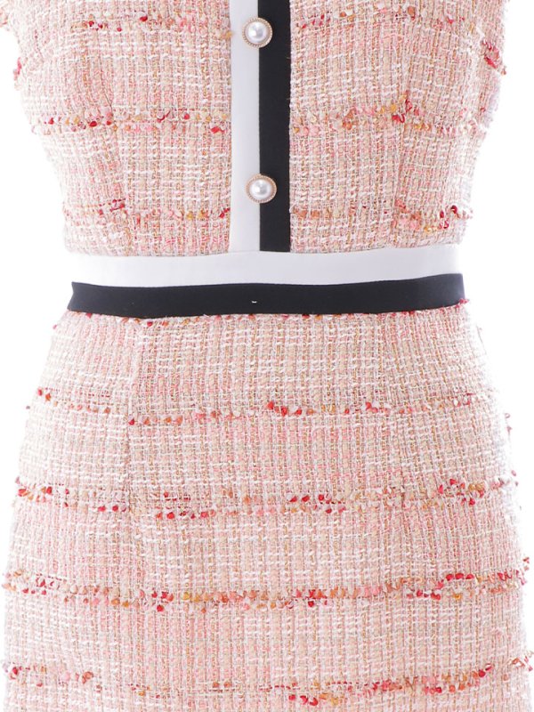 画像21: SALE!ツイードマーメイドスカートドレス/ボーダー柄/谷間隠し/背中隠し/ノースリーブ/フリル袖/ミニドレス/キャバドレス 【S-Lサイズ/1カラー】[HC02-X] 【SB】dzw (21)