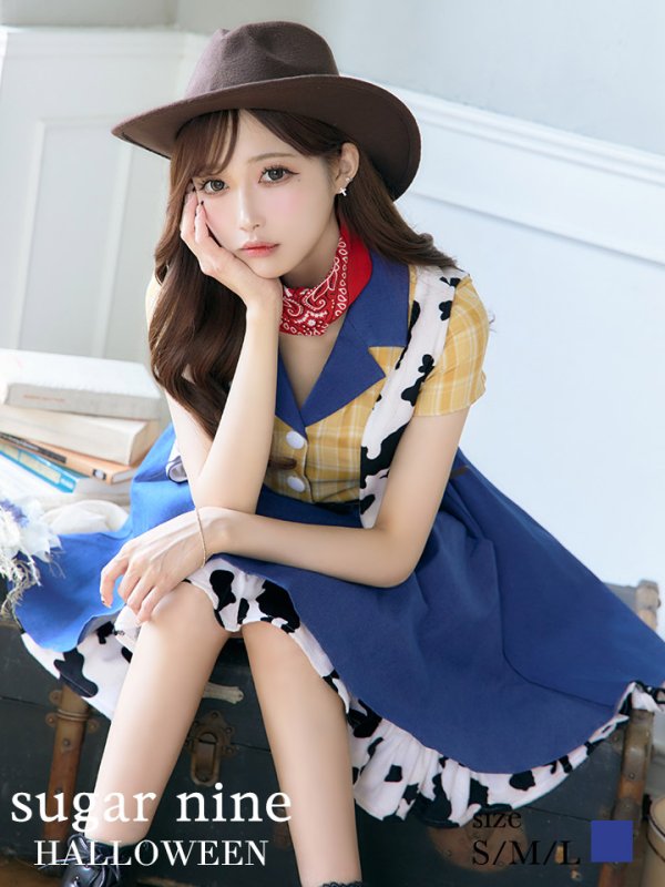 画像2: 【SALE!!】【即日発送】カウガールコスプレセット【sugar nineハロウィンコスプレ5点セット】【S-XLサイズ/1カラー】【OF01】 (2)
