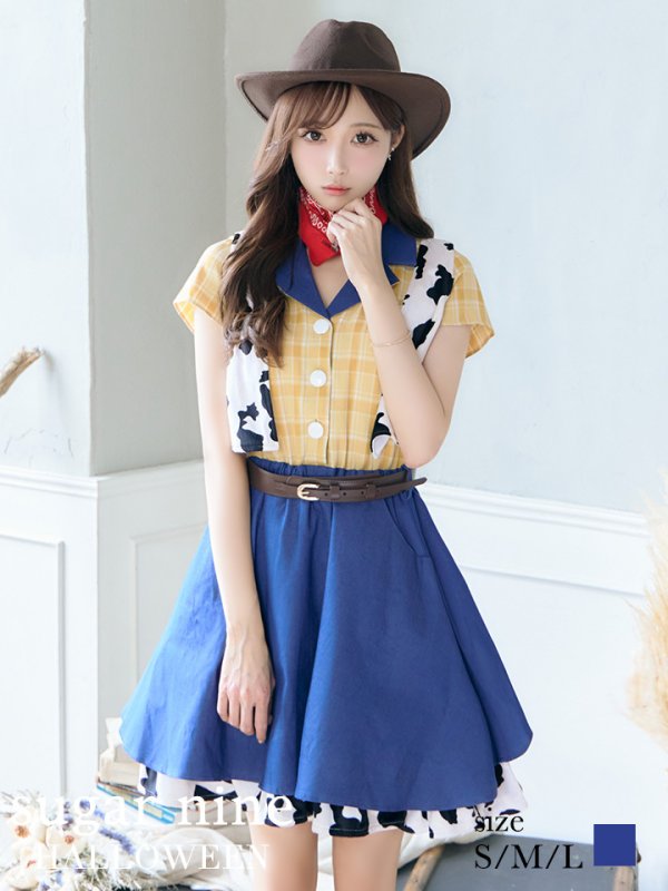 画像3: 【SALE!!】【即日発送】カウガールコスプレセット【sugar nineハロウィンコスプレ5点セット】【S-XLサイズ/1カラー】【OF01】 (3)