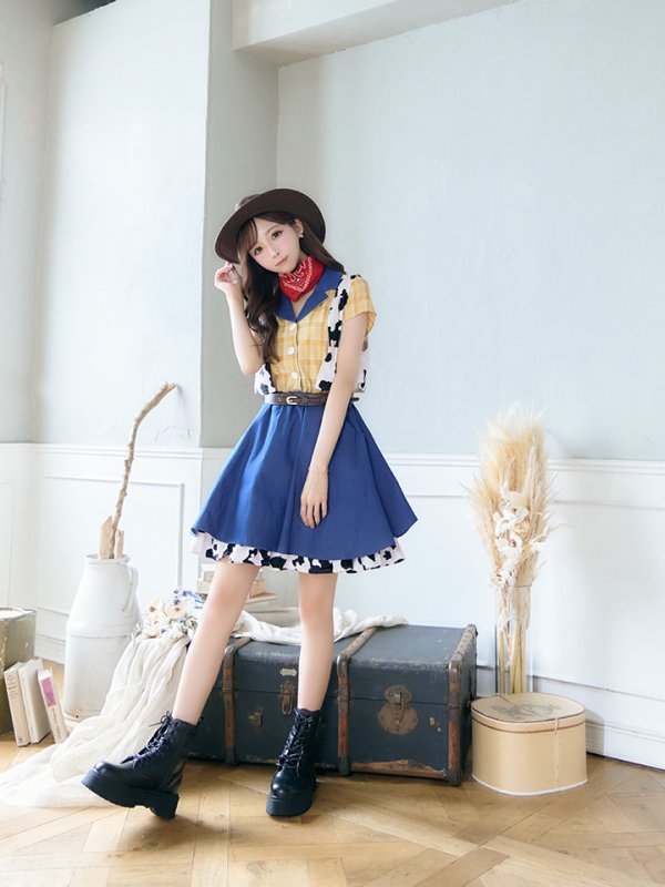 画像10: 【SALE!!】【即日発送】カウガールコスプレセット【sugar nineハロウィンコスプレ5点セット】【S-XLサイズ/1カラー】【OF01】 (10)