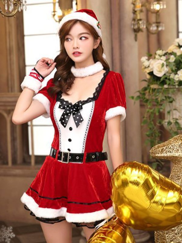 画像1: 【即日発送】【クリスマスコスプレ5点セット】【Malymoon/マリームーン】クラシカルサンタコスプレ【フリーサイズ/1カラー】 [7576ML][YMT] (1)