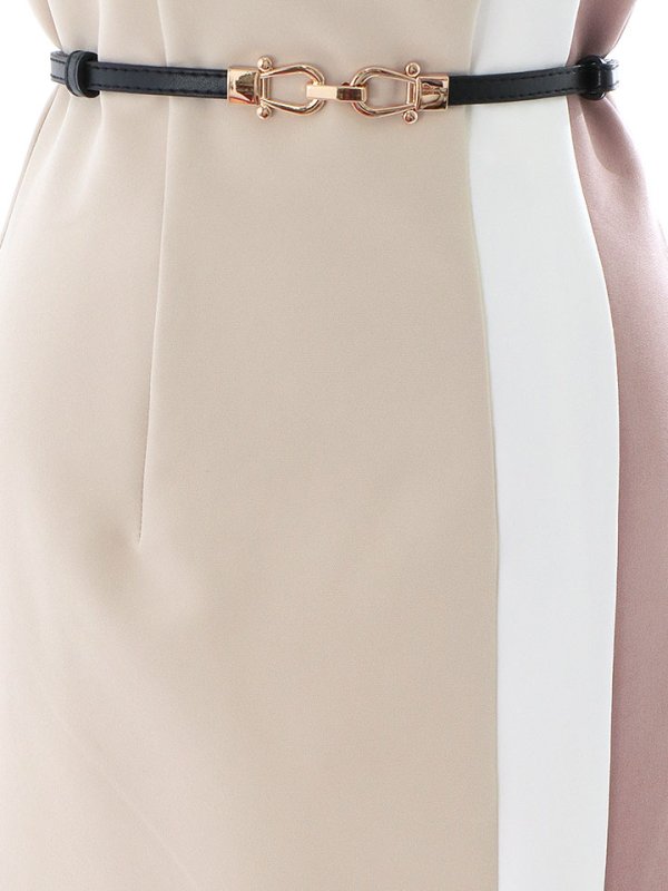 画像18: SALE!トリコロールカラーノースリーブドレス/無地/ノースリーブ/ベルト/胸元隠し/背中隠し/タイト/ミディアム/キャバドレス/ミニドレス【S-Lサイズ/2カラー】[OF01] 【SB】dzw (18)