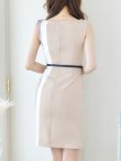 画像7: SALE!トリコロールカラーノースリーブドレス/無地/ノースリーブ/ベルト/胸元隠し/背中隠し/タイト/ミディアム/キャバドレス/ミニドレス【S-Lサイズ/2カラー】[OF01] 【SB】dzw (7)