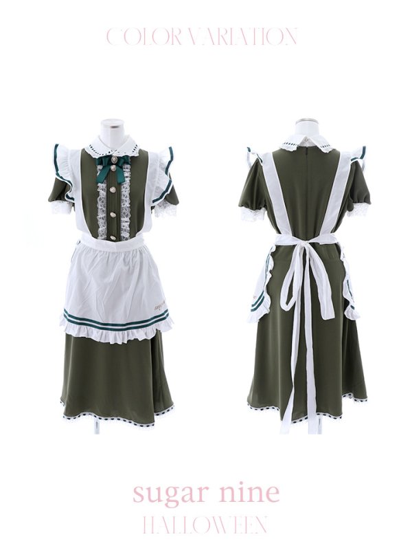 画像10: 【SALE!!】【即日発送】クラシカルメイドコスプレ【sugar nineハロウィン4点セット】【S-Lサイズ/2カラー】[OF01] (10)