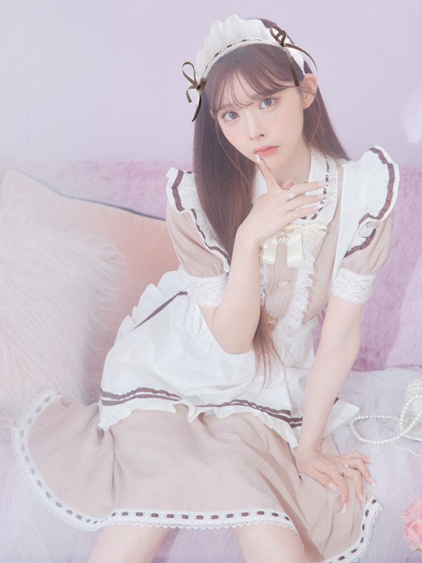 画像6: 【SALE!!】【即日発送】【ハロウィン】緩苺ちゃん着用 クラシカルメイドコスプレ 【コスプレ4点セット】【S-Lサイズ/2カラー】[OF01 (6)