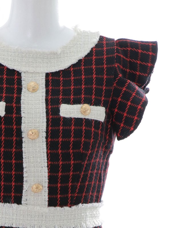 画像30: SALE!フリルショルダーチェックタイトドレス/チェック柄/肩フリル/胸元隠し/背中隠し/ミディアムドレス/キャバドレス【XS-Lサイズ/1カラー】[HC02-X] 【SB】dzw (30)