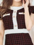画像14: SALE!フリルショルダーチェックタイトドレス/チェック柄/肩フリル/胸元隠し/背中隠し/ミディアムドレス/キャバドレス【XS-Lサイズ/1カラー】[HC02-X] 【SB】dzw (14)