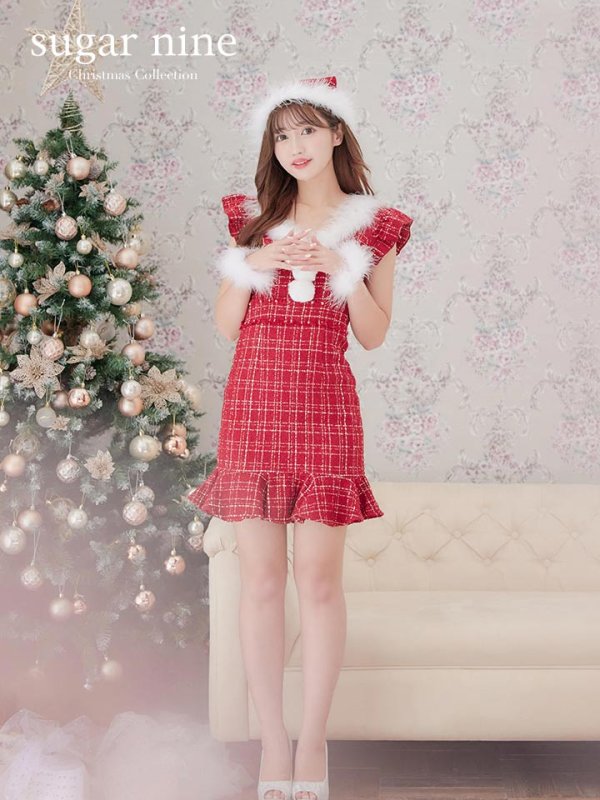 画像3: 【即日発送】ツイードマーメイドドレスサンタ【sugar nine サンタコス 4点セット】【S-XLサイズ/2カラー】[OF01] (3)