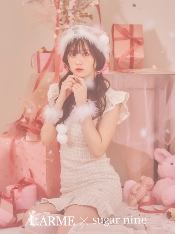 画像3: 【即日発送】ツイードマーメイドドレスサンタ【sugar nine サンタコス 4点セット】【S-XLサイズ/2カラー】[YMT] (3)