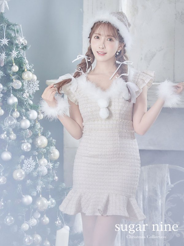 画像3: 【即日発送】ツイードマーメイドドレスサンタ【sugar nine サンタコス 4点セット】【S-XLサイズ/2カラー】[YMT] (3)