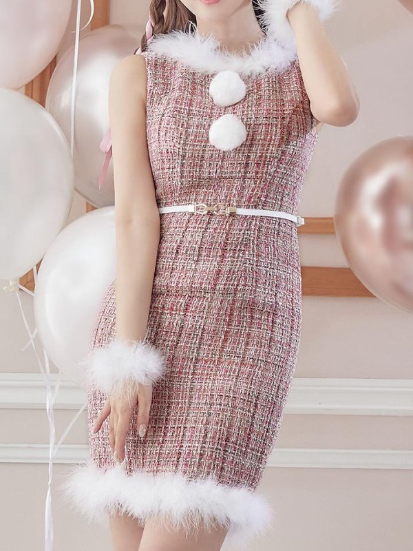 画像23: 【サンタセール！】ミディアム丈/ ツイード/ ワンピースタイトサンタ【sugar nine サンタコス 5点セット】【XS-XLサイズ/3カラー】[YMT] (23)