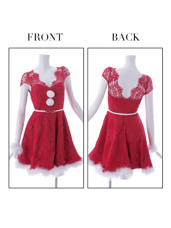 画像10: 【サンタセール！】総レースフレアサンタ【sugar nine サンタコス 5点セット】【XS-Lサイズ/1カラー】[YMT] (10)