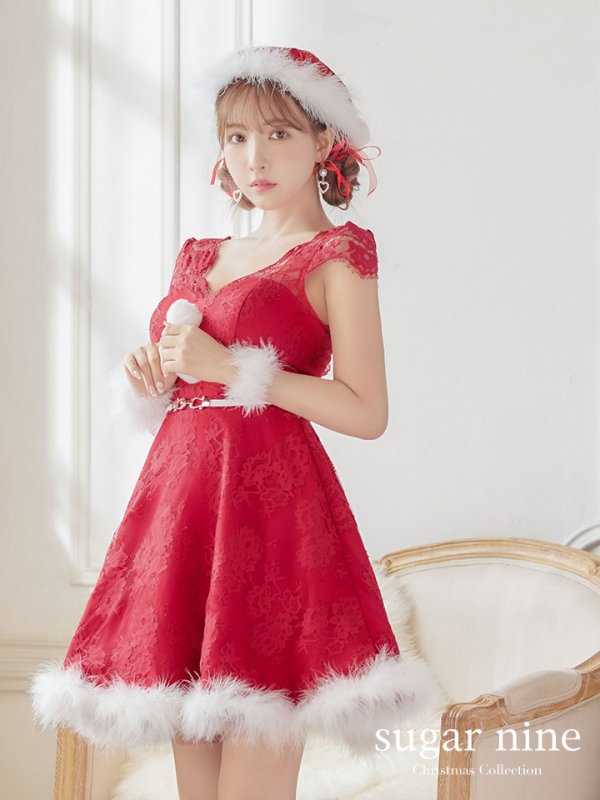 画像2: 【サンタセール！】総レースフレアサンタ【sugar nine サンタコス 5点セット】【XS-Lサイズ/1カラー】[YMT] (2)