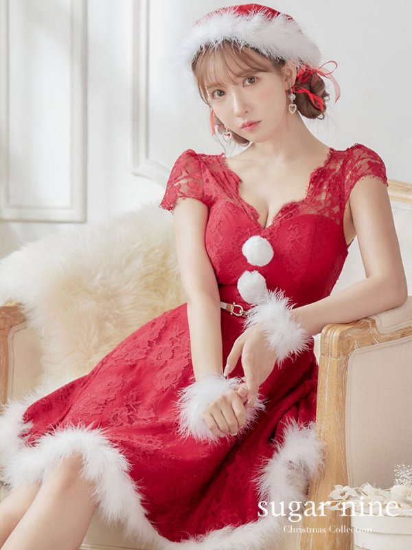 画像3: 【サンタセール！】総レースフレアサンタ【sugar nine サンタコス 5点セット】【XS-Lサイズ/1カラー】[YMT] (3)