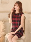 画像33: SALE!タータンチェックタイトドレス/ノースリーブ/ファスナー/胸元隠し/背中隠し/タイト/ミニドレス/キャバドレス/パッド無し/ワンピース 【XS-Lサイズ/3カラー】[OF04]【SB】dzw (33)