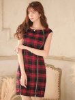 画像35: SALE!タータンチェックタイトドレス/ノースリーブ/ファスナー/胸元隠し/背中隠し/タイト/ミニドレス/キャバドレス/パッド無し/ワンピース 【XS-Lサイズ/3カラー】[OF04]【SB】dzw (35)