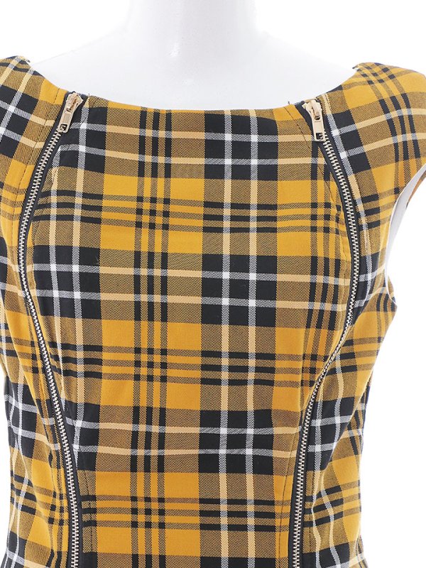 画像32: SALE!タータンチェックタイトドレス/ノースリーブ/ファスナー/胸元隠し/背中隠し/タイト/ミニドレス/キャバドレス/パッド無し/ワンピース 【XS-Lサイズ/3カラー】[OF01A]【SB】dzw (32)