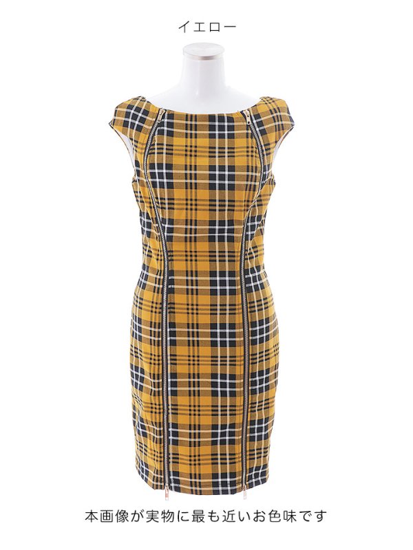 画像28: SALE!タータンチェックタイトドレス/ノースリーブ/ファスナー/胸元隠し/背中隠し/タイト/ミニドレス/キャバドレス/パッド無し/ワンピース 【XS-Lサイズ/3カラー】[OF01A]【SB】dzw (28)