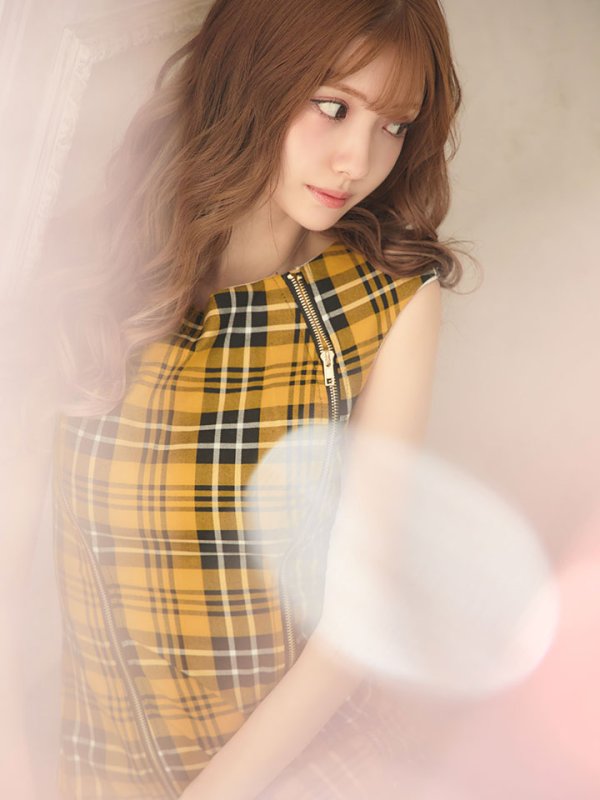 画像10: SALE!タータンチェックタイトドレス/ノースリーブ/ファスナー/胸元隠し/背中隠し/タイト/ミニドレス/キャバドレス/パッド無し/ワンピース 【XS-Lサイズ/3カラー】[OF01A]【SB】dzw (10)